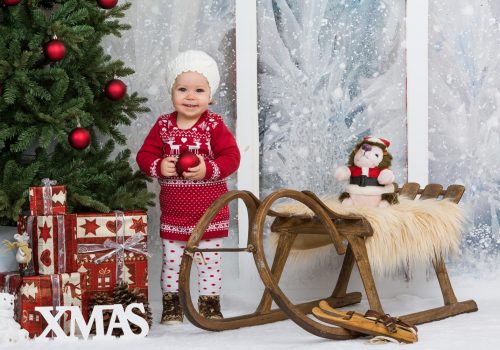 Kinderfotoshoot Isabel met Kerstthema