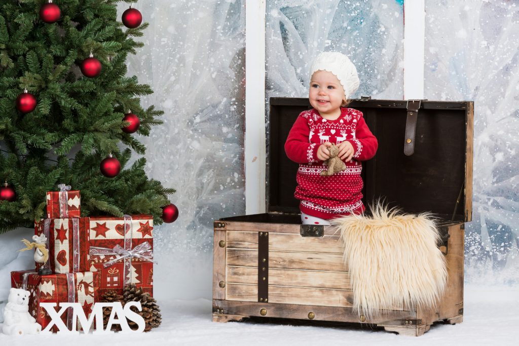 Kinderfotoshoot Isabel met Kerstthema